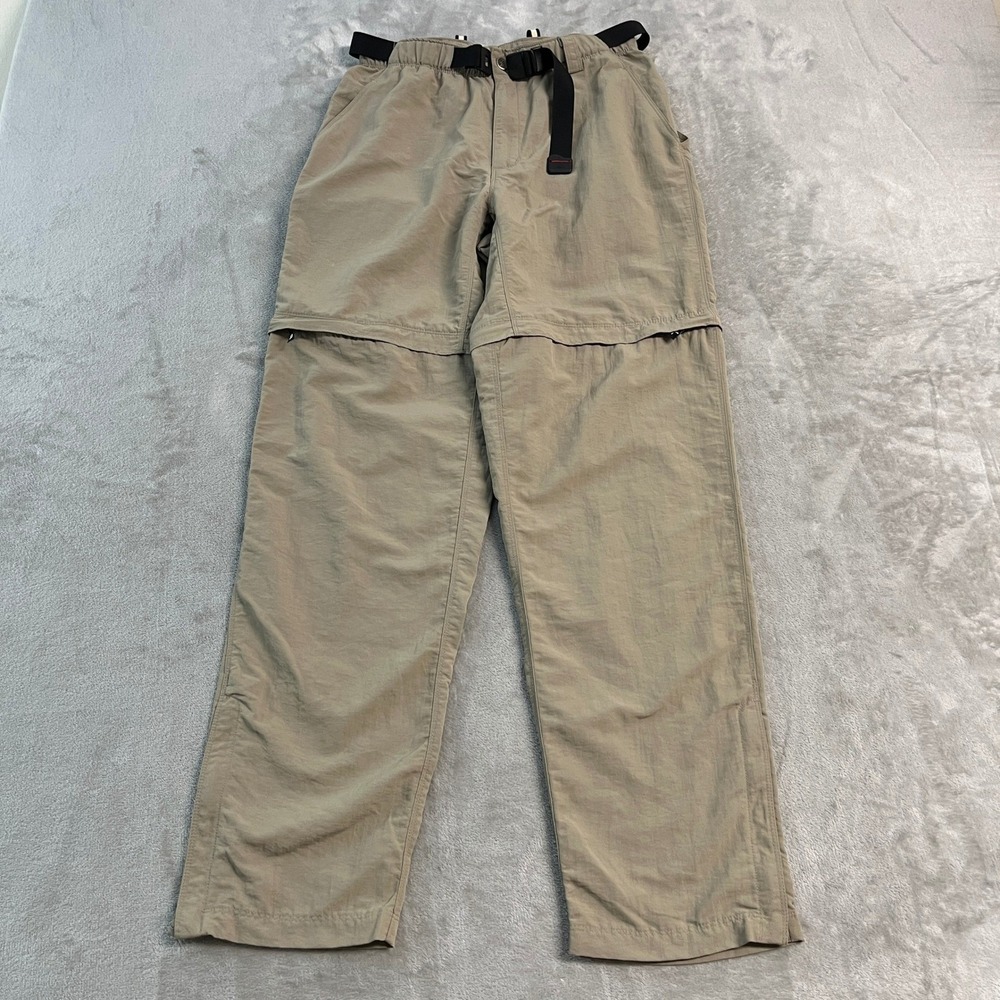 VTG The North Face Womens S Khaki Tan Convertible Zip Hiking Cargo Pants Belted